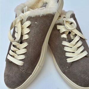 Frye cozy grey suede backless sneaker NWT